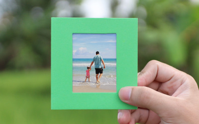 Mockup voor groene fotolijstjes