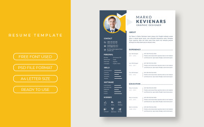 Modèles de mise en page de CV noir et jaune