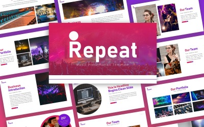 Repeat - Music Многоцелевой шаблон PowerPoint