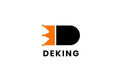 Bokstaven D kung logotyp koncept