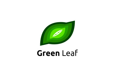 Conceito de design de logotipo de folha verde