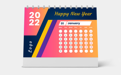 Conjunto de calendario de escritorio de 12 meses 2022