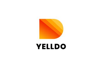 D betű - sárga színátmenet logó