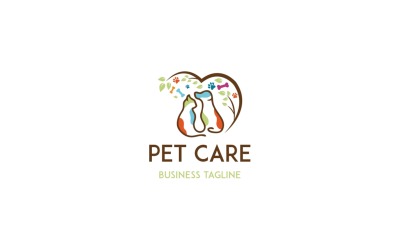 Diseño de plantilla de logotipo de cuidado de mascotas