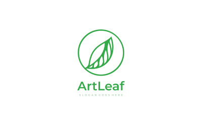 Leaf inside Circle Logo Template