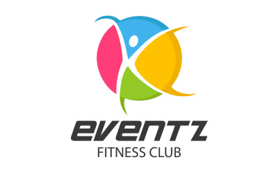 Modèle de logo de club de remise en forme Eventz