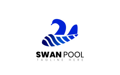 Piscina de cisnes - Logotipo azul de doble significado
