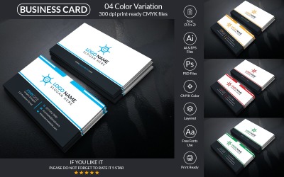 Diseño de tarjeta de visita corporativa con formato vectorial y PSD