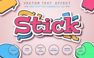 Establecer etiqueta: efecto de texto editable, estilo de fuente, ilustración gráfica