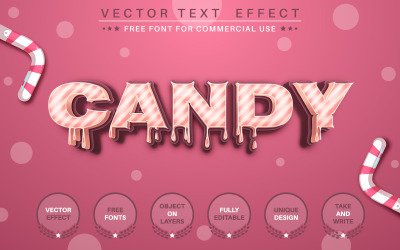 Godis - redigerbar texteffekt, teckensnittsstil, grafikillustration