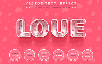 Heart Love - Editable Text Effect, Font Style, Graphics Style Illustration