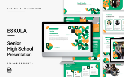 Eskula - Plantilla de PowerPoint para la presentación de la escuela secundaria, fresca y amigable