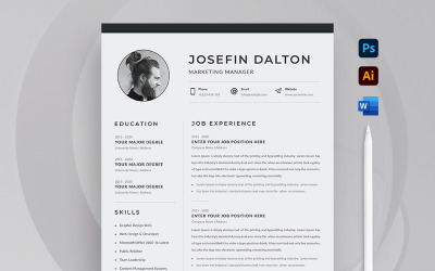 Modèle de CV Premium de Josefin Dalton