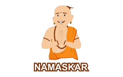 Namaskar Priest Logo Template