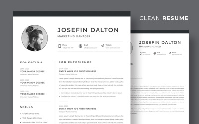 Премиум шаблон резюме Josefin Dalton