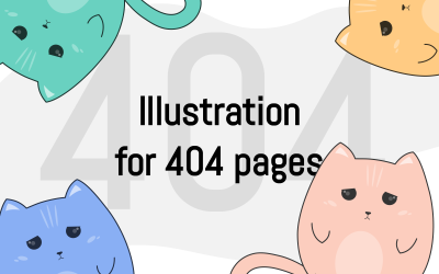 404 Sad Cat - Illustration
