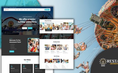 Attraktive Theme Park Landing Page HTML5 Vorlage neu starten
