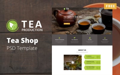 Чайная продукция - PSD шаблон бесплатного чайного магазина