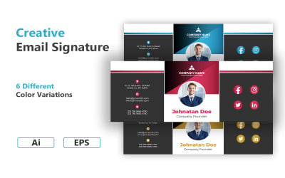 Creative Professional Email Signature Mall för företagsidentitet