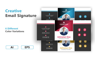 Creative Professional Email Signature Szablon tożsamości korporacyjnej