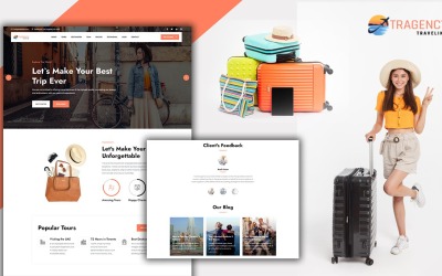 Modello HTML5 della pagina di destinazione dell'agenzia di viaggi Tragency