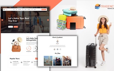 Modello HTML5 della pagina di destinazione dell&amp;#39;agenzia di viaggi Tragency
