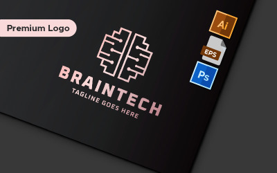 Modelo de logotipo minimalista BrainTech