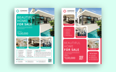 Real Estate Business Flyer Template Design und Vector Illustration Template Simple Design
