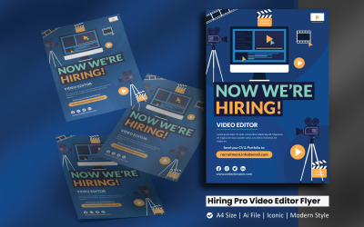 Recruitment Video Editor Flyer Corporate Identity Template