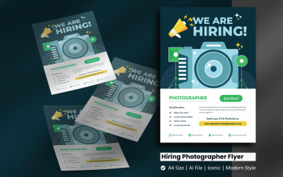 Rekrutacja fotograf Ulotka Corporate Identity Szablon