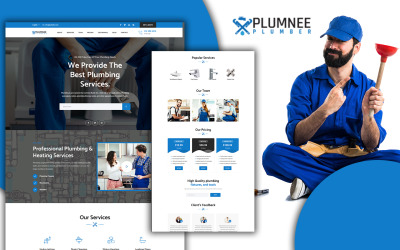 Шаблон HTML5 целевой страницы Plumnee Simple для сантехники и сантехники