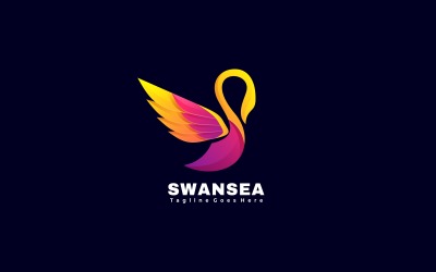 Стиль шаблона логотипа Swan Gradient