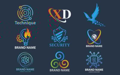 Ensemble de conception de logo minimaliste moderne