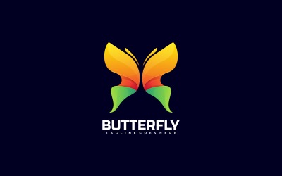 Estilo de logotipo colorido de mariposa
