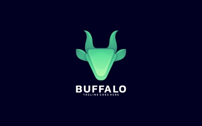 Modello di logo colorato sfumato di bufalo