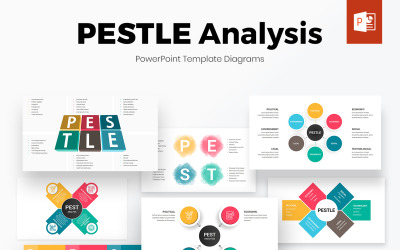 Modelo de diagramas de PowerPoint de análise PESTLE