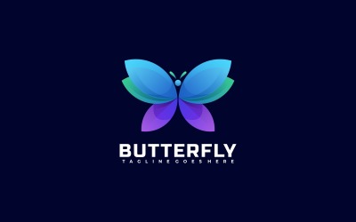 Schmetterlings-Farbverlauf bunte Logo-Vorlage