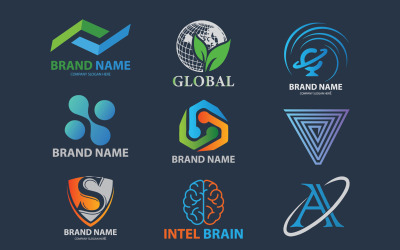 Set di design del logo aziendale unico e creativo