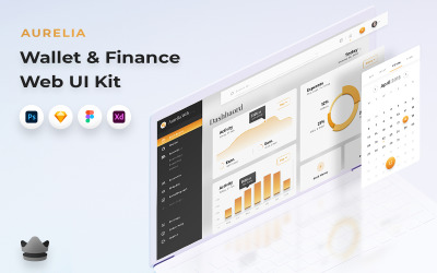 Aurelia Web - комплект пользовательского интерфейса приложения Wallet Dashboard