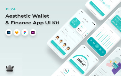 Elya - UI-Kit für die mobile App für Geldbörse und Finanzen