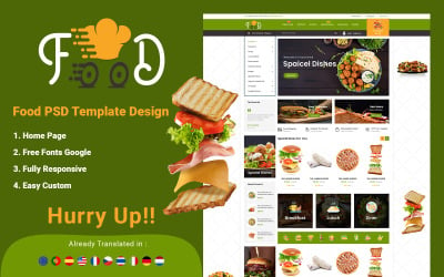 Їжа - Інтернет-замовлення електронної комерції PSD шаблон