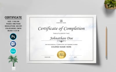 Modelo de certificado de conclusão Johnathan