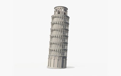 Pisa Tower PBR MidPoly 3d-model