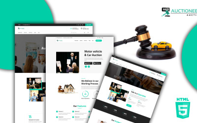 Auktionär - Auktion HTML5 webbplats mall