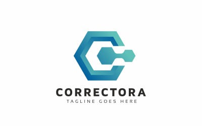 C Letter Hexagon Logo Template