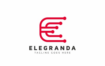 Elegranda E Letter Technology Logo Template