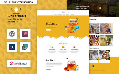 Honeyfresh - Honey Farm &amp;amp; Production Elementor WordPress-Vorlage