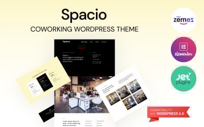 Spacio – WordPress-tema för coworkingutrymmen för webbplats för uthyrning av arbetsplatser
