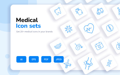 Aantrekkelijke en creatieve medische Icon Set