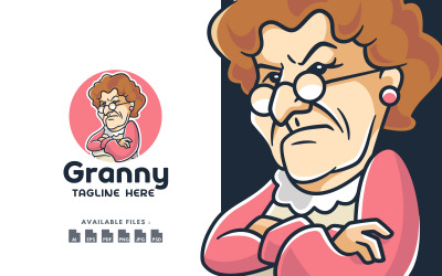 Angry Grandmother Character Logo
